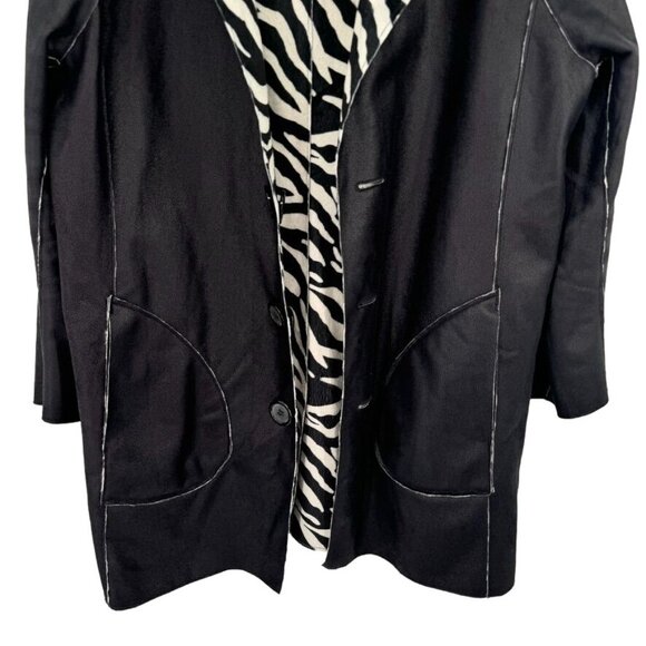 John Mark Reversible Zebra Print Black Jacket Size XL faux fur leather womens - Picture 6 of 16
